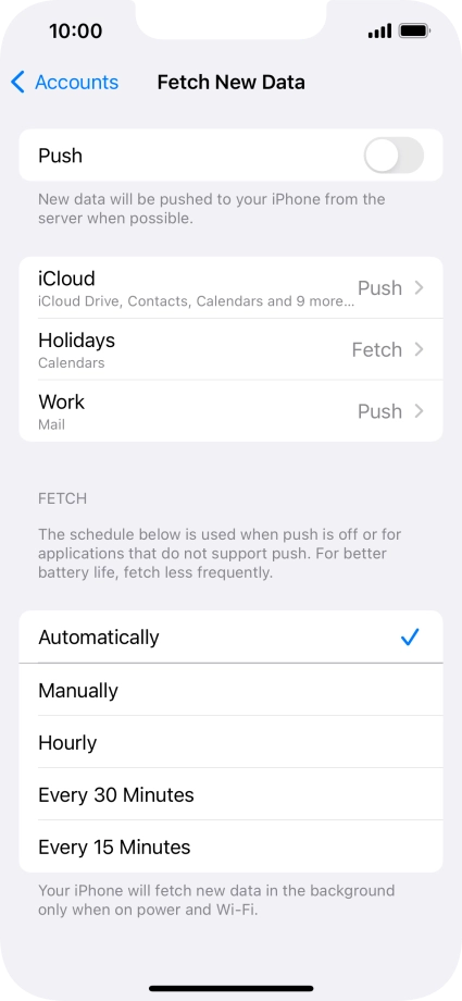 If you turn off the function, press the required setting.