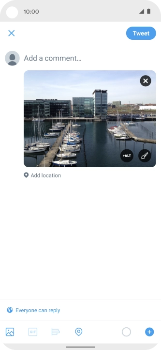 Press the text input field and key in the required text.