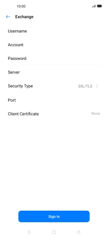 Press Username and key in the username.
