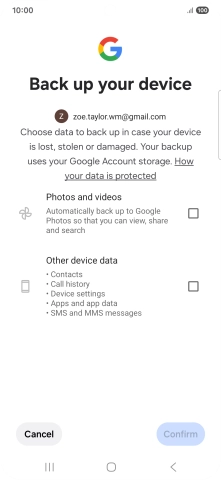 Press the fields next to the required data types to select them.
