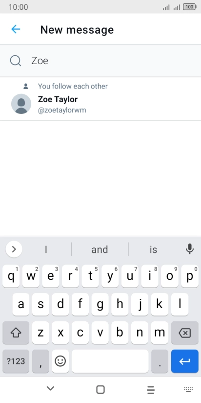 Key in the first letters of the recipient's name and press the required contact.