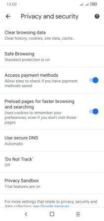 Press Clear browsing data.