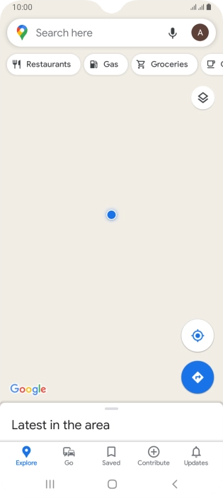 Press the search field and key in the required destination.