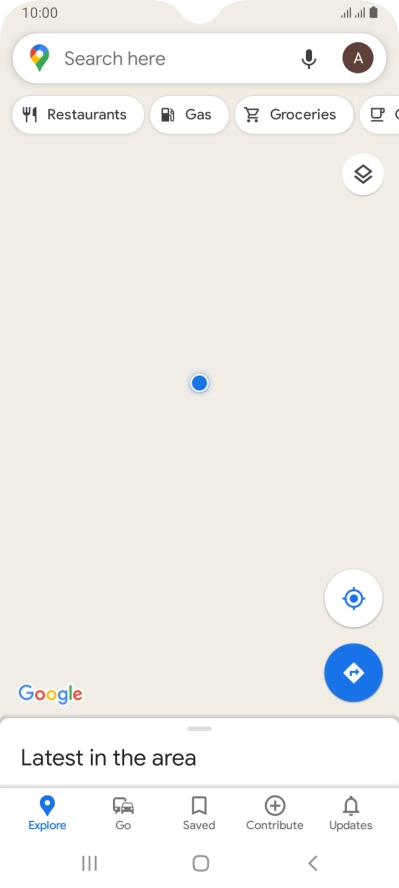 Press the search field and key in the required destination.