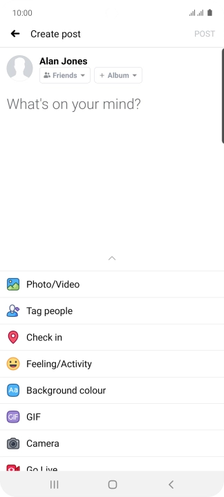 Press the text input field and key in the required text.