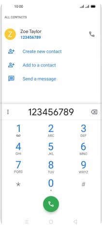 Key in the required number and press the call icon.