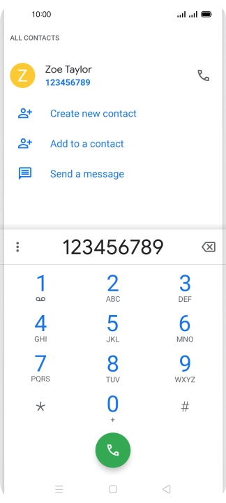 Key in the required number and press the call icon.