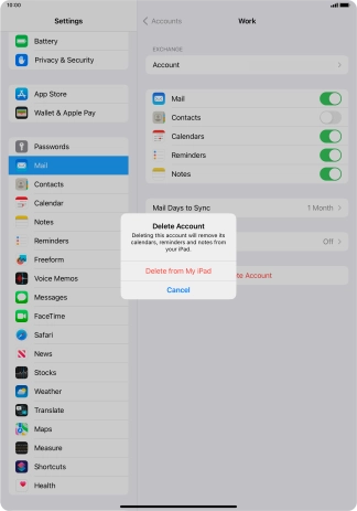Press Delete from My iPad.