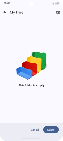 To create a new folder, press the new folder icon and follow the instructions on the screen to create a new folder.
