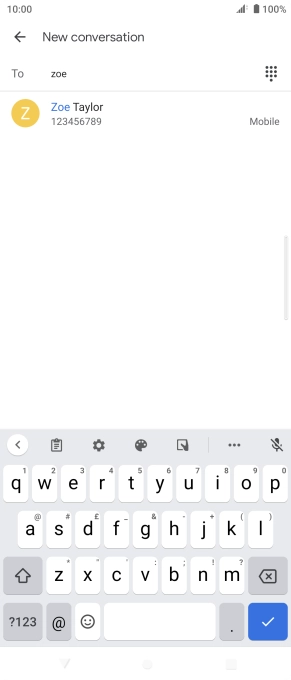 Key in the first letters of the recipient's name and press the required contact.