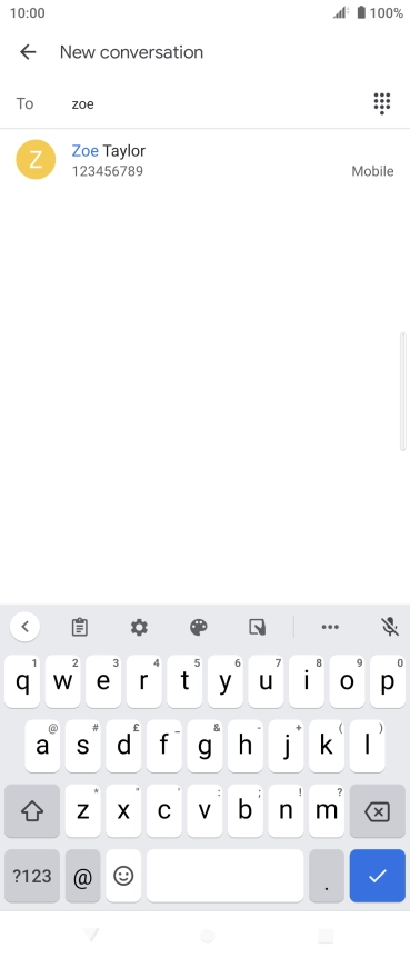 Key in the first letters of the recipient's name and press the required contact.
