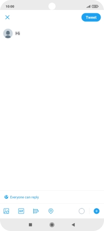 Write the required text and press Tweet.