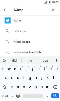 Key in Twitter and press the search icon.