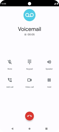 Press the end call icon.