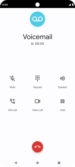 Press the end call icon.