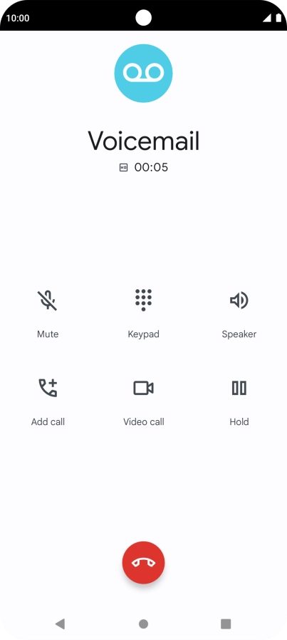 Press the end call icon.