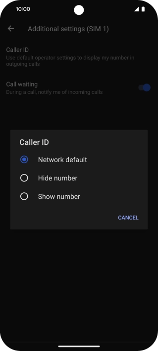 Press Show number to turn on caller identification.