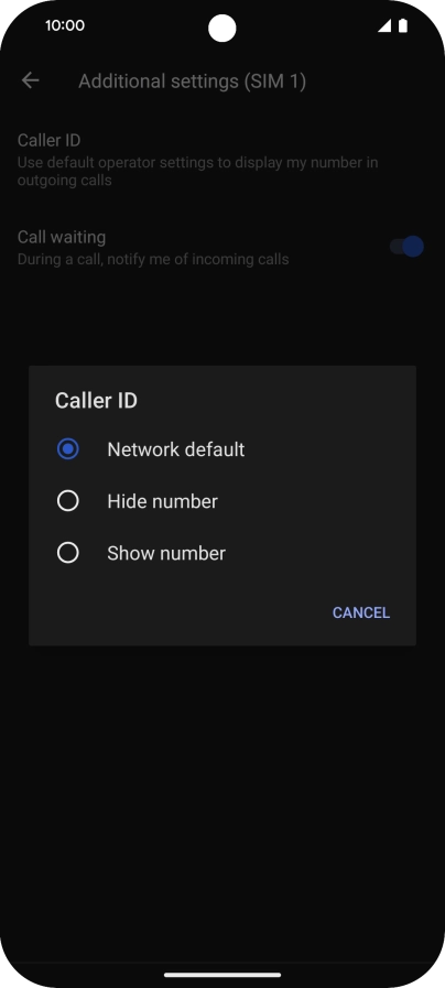 Press Show number to turn on caller identification.