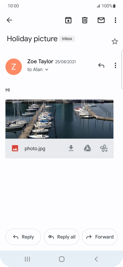 If an application is open on your phone, such as a Mail, you can also use the functions available here, e.g.: Reply to this email.