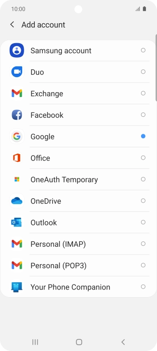 Press Google.