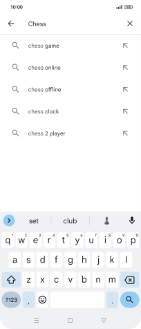 Key in the name or subject of the required app and press the search icon.