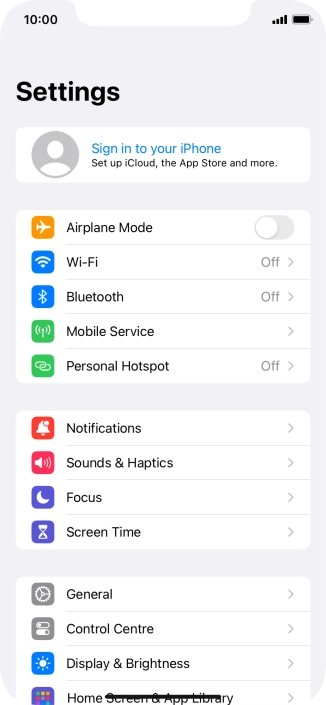Press Sign in to your iPhone.