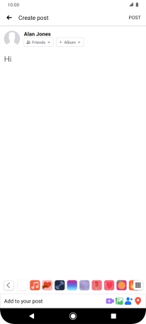 Write the required text and press POST.