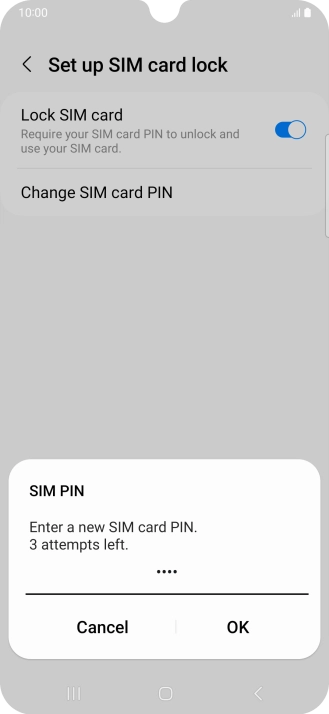 Key in a new four-digit PIN and press OK.