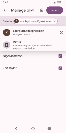 Press the required Google account.