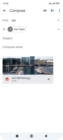 Press Subject and write the subject of your email message.