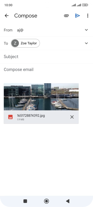 Press Subject and write the subject of your email message.