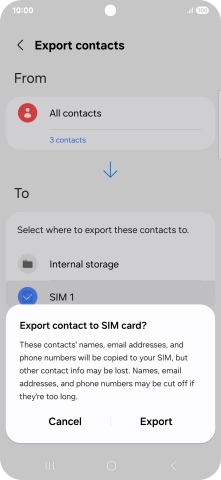 Press Export.