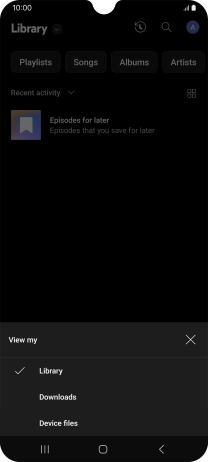 Press the required category and go to the required audio file.