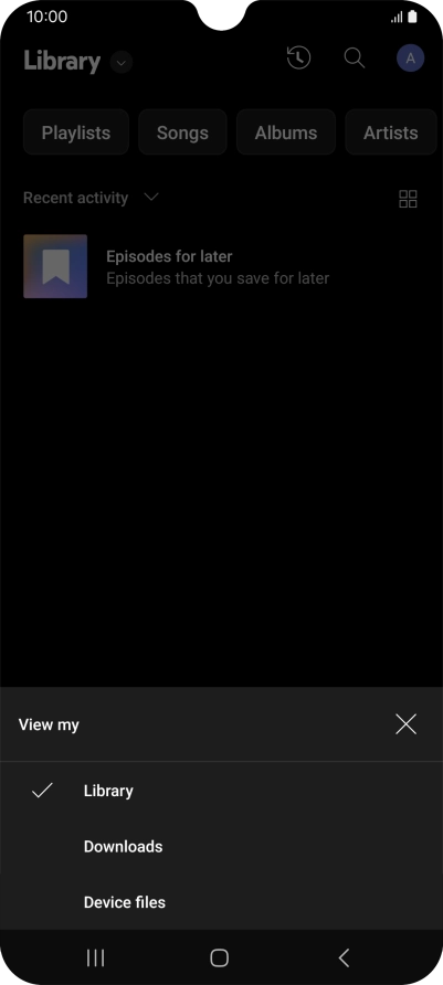 Press the required category and go to the required audio file.