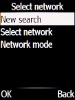 Select Select network and your phone will search for available networks.