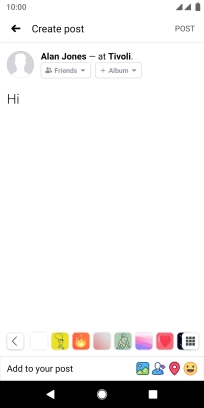 Write the required text and press POST.