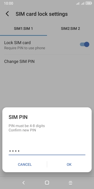 Key in the new PIN again and press OK.