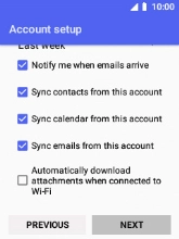 Select Sync emails from this account to turn the function on or off.