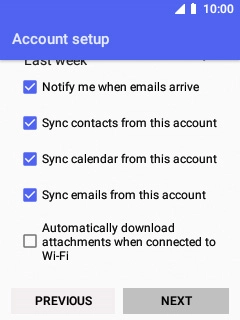 Select Sync emails from this account to turn the function on or off.