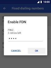 Key in your PIN2 and select OK. The default PIN2 is 1111.