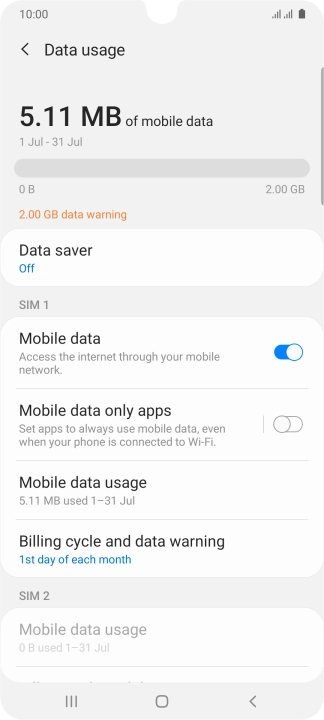 The total data usage is displayed.