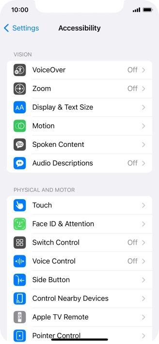Press Display & Text Size.