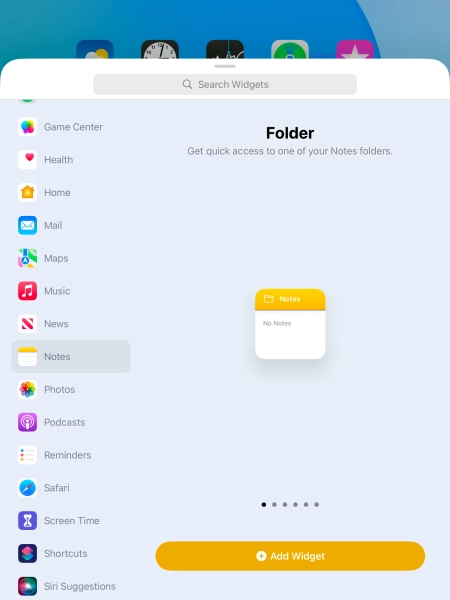 Press Add Widget.