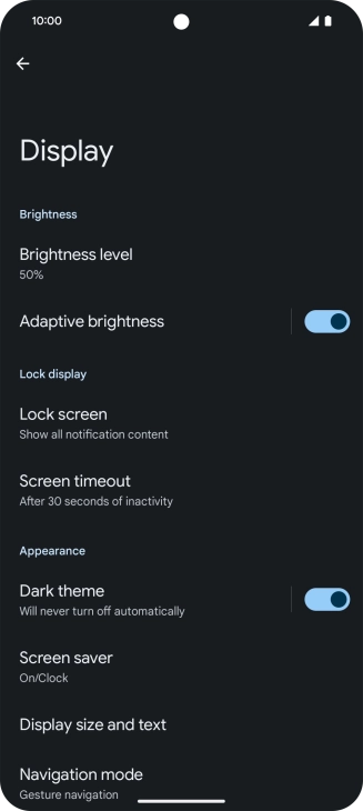 Press the indicator next to 