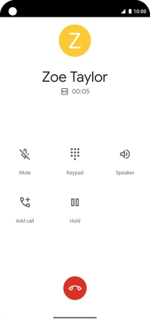 Press the end call icon.