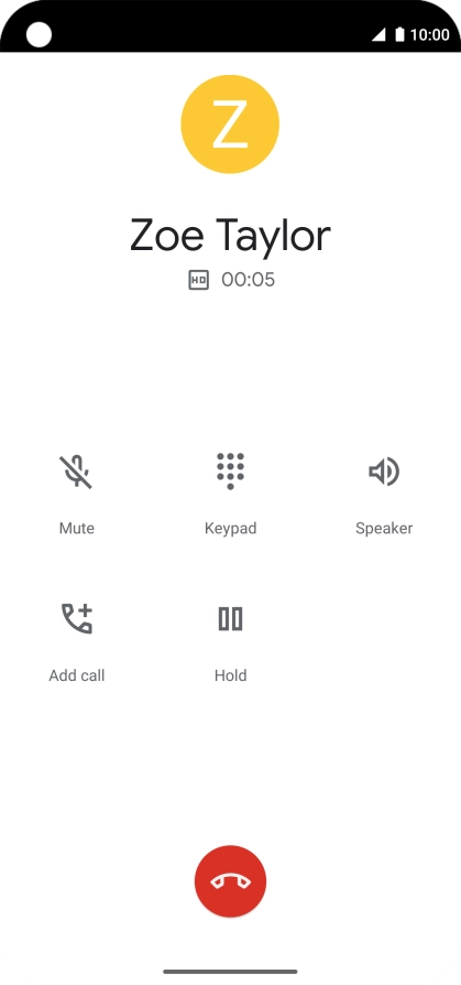 Press the end call icon.