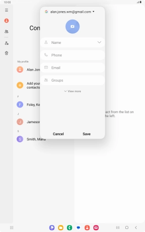 Press the address book drop down list.