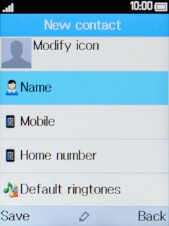 Select Name and key in the required name.