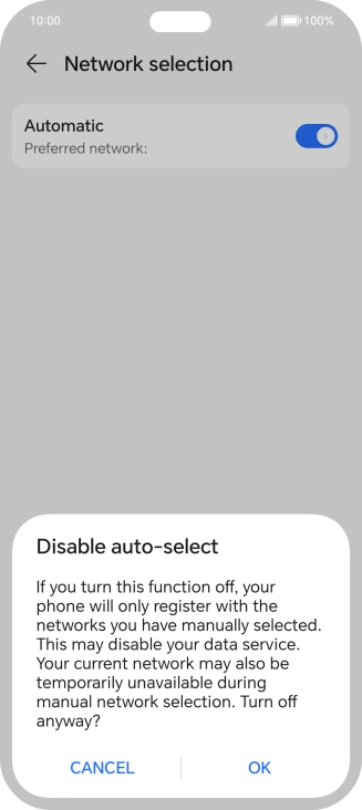 Press OK and your phone will search for networks.