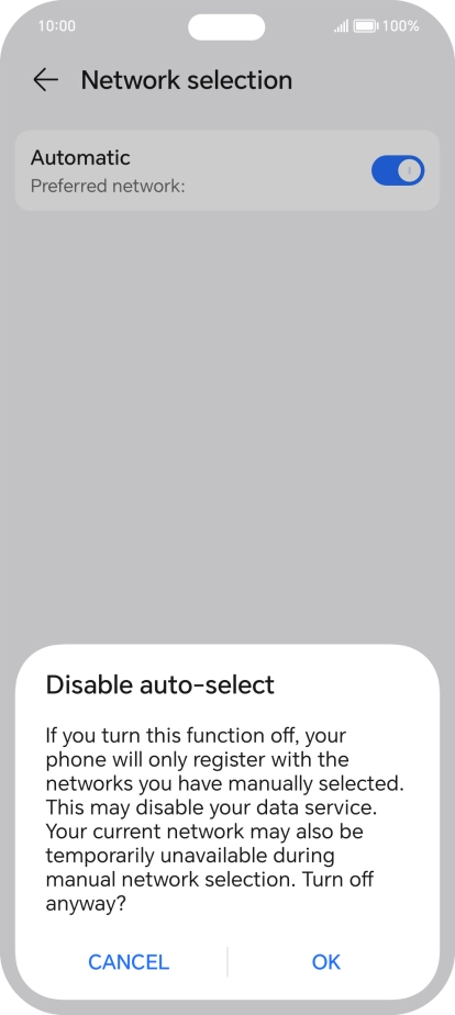 Press OK and your phone will search for networks.